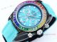 Japan Grade Rolex Rainbow Daytona Quartz 43 Watch Light Blue Braided Strap (3)_th.jpg